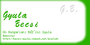 gyula becsi business card